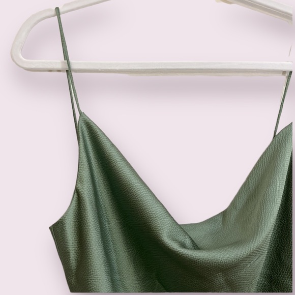 Textured Satin Mini Slip Dress - Picture 2 of 4